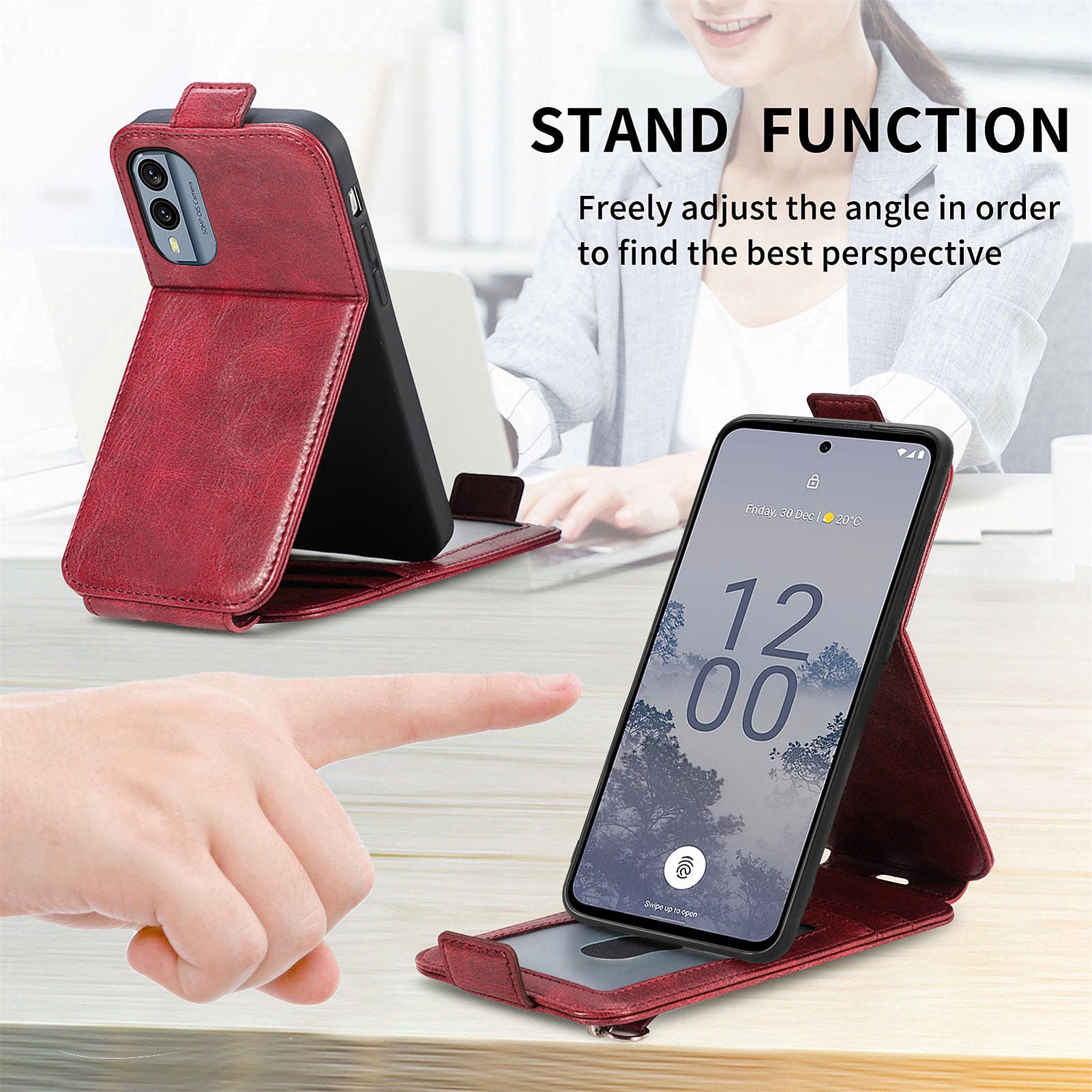 For Nokia X30 5G Vertical Flip Phone Case Zipper Pocket PU Leather Wallet Stand Magnetic Closure Shell Phone Cover For Nokia X30 5G Vertical Flip Phone Case Zipper Pocket PU Leather Wallet Stand Magnetic Closure Shell Phone Cover